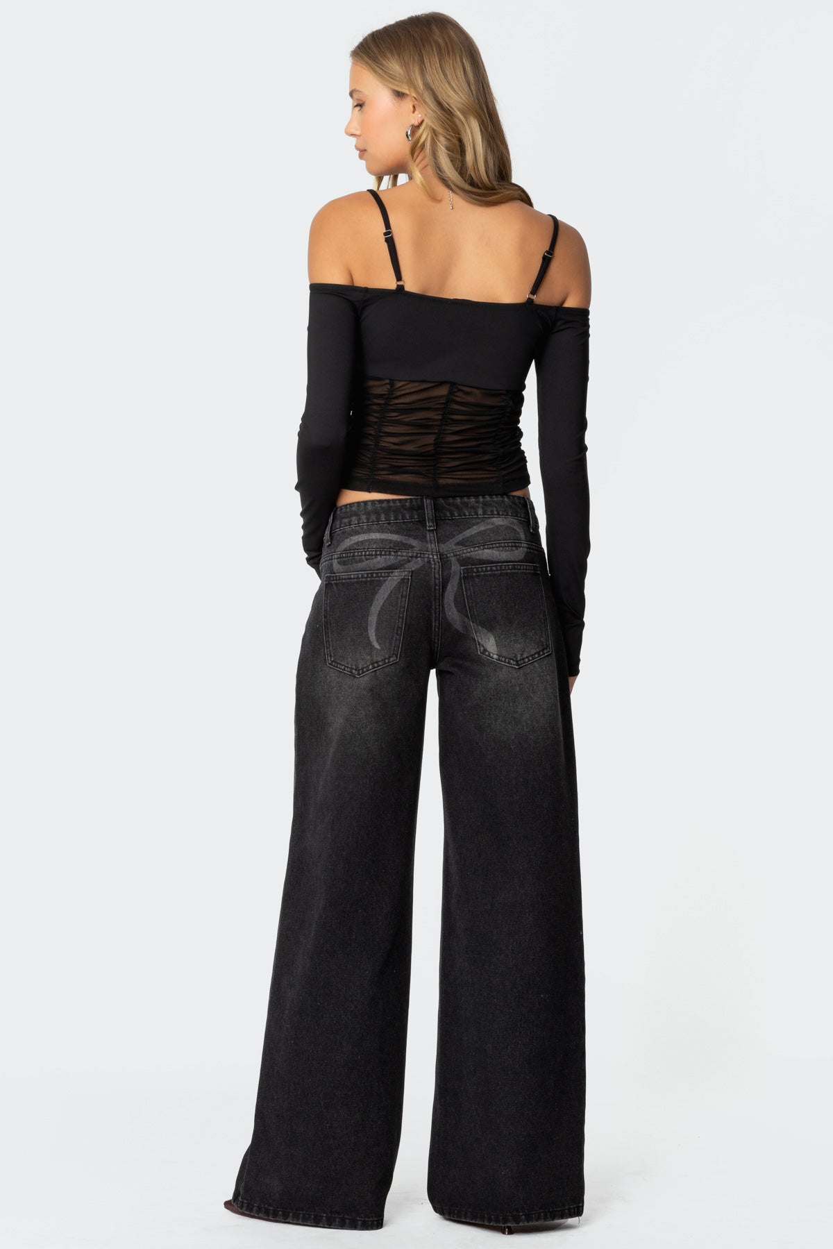 Susie Off Shoulder Mesh Top - Image 5
