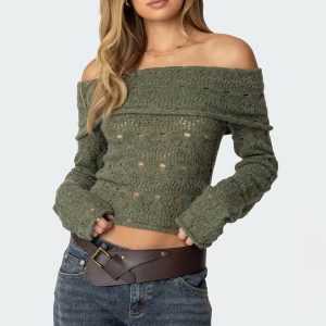 Kenna Fold Over Knit Top