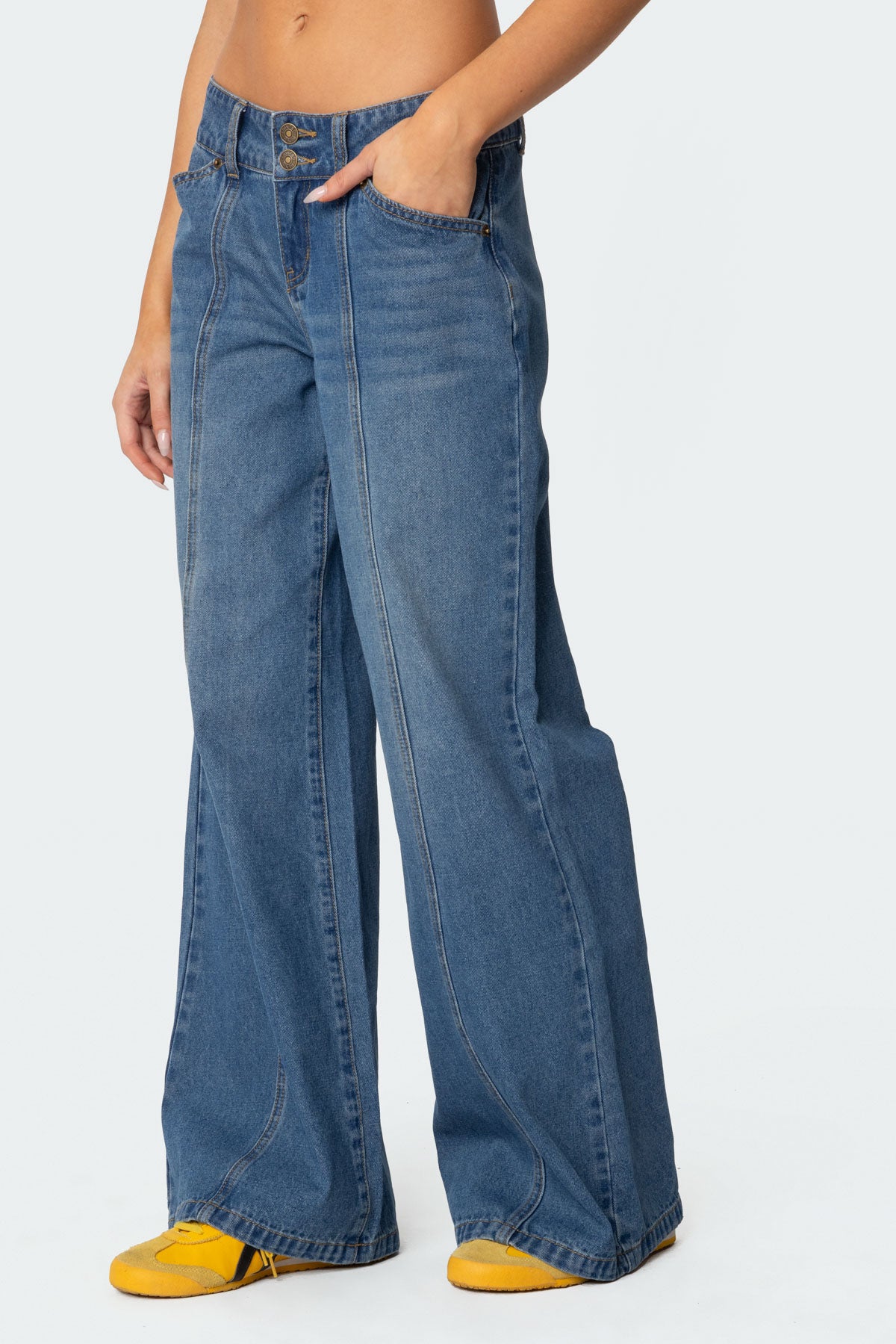 Charlie Panel Stitch Low Rise Jeans - Image 3