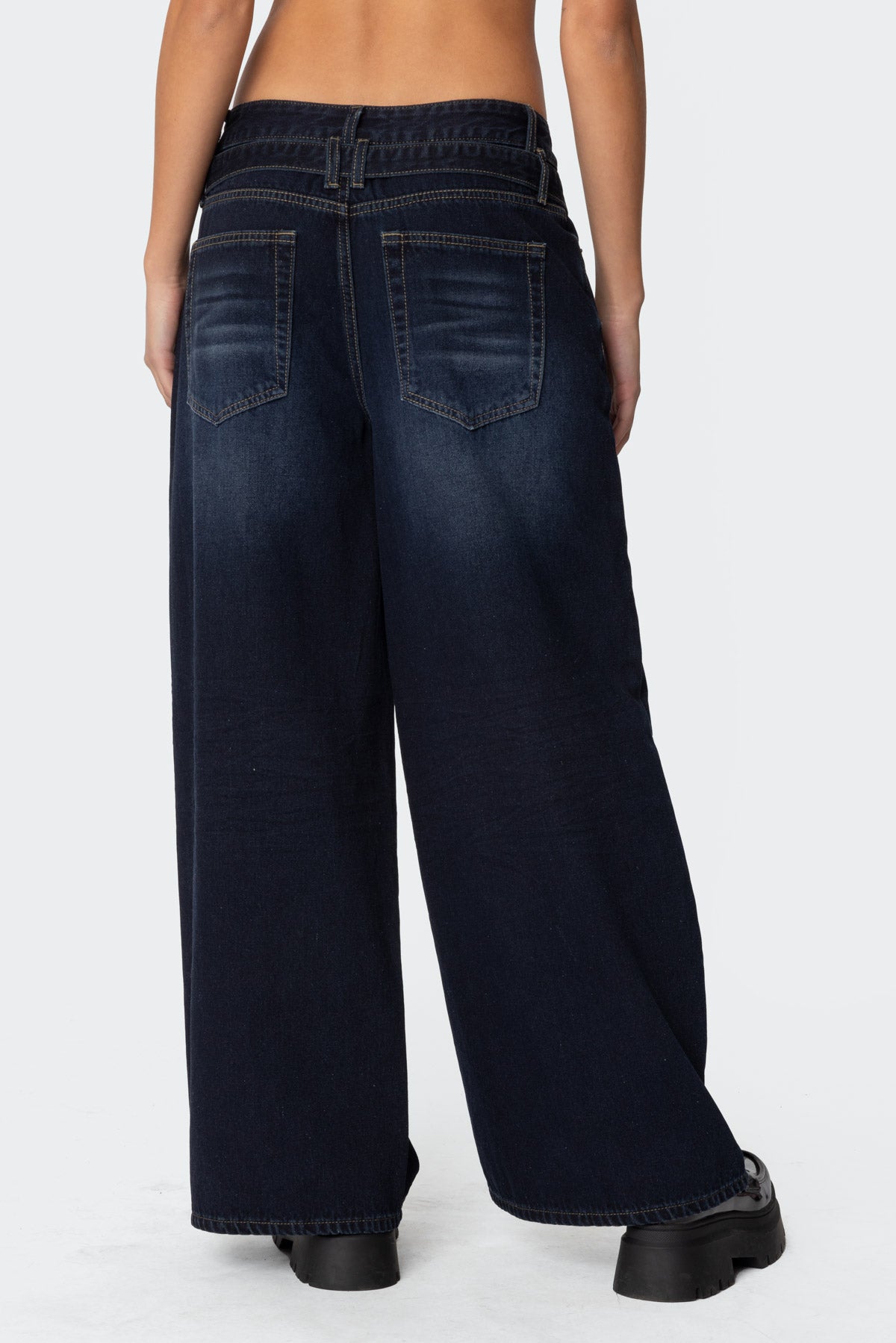 Super Baggy Belted Low Rise Jeans - Image 3