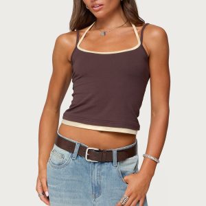 Roya Layered Halter Tank Top