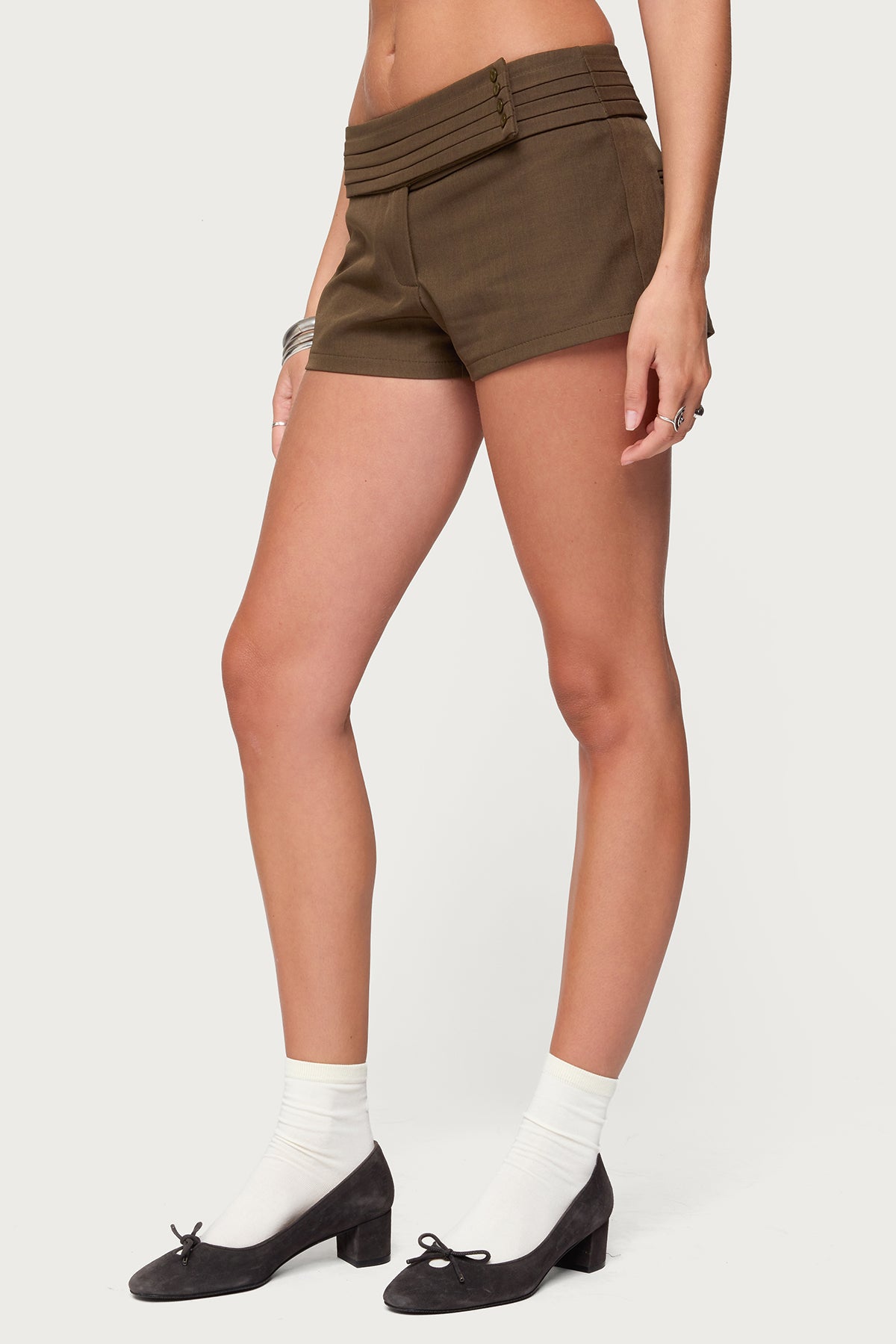 Karla Pleated Tailored Micro Shorts - Image 3