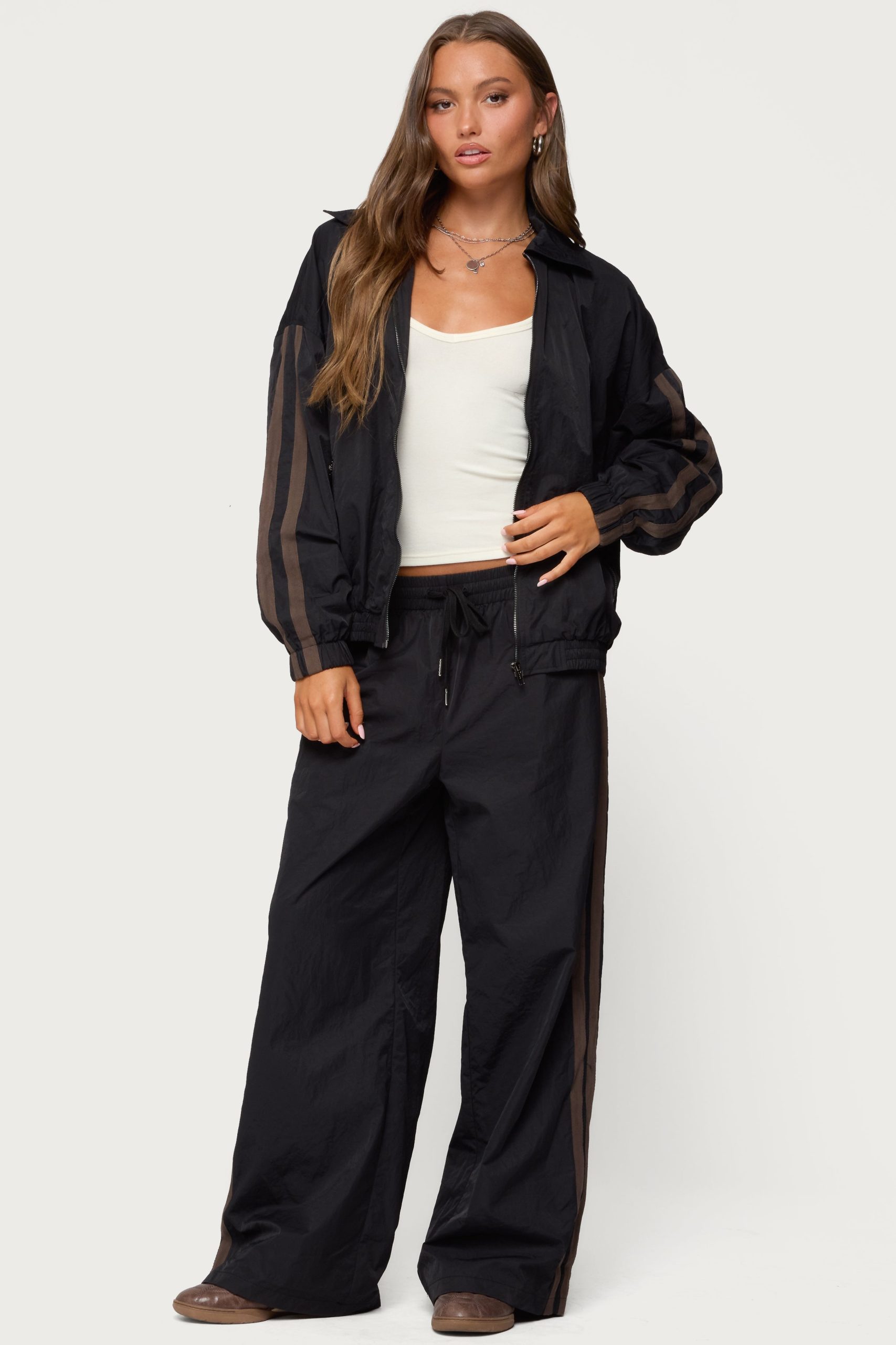 Kieran Stripey Nylon Track Jacket - Image 6