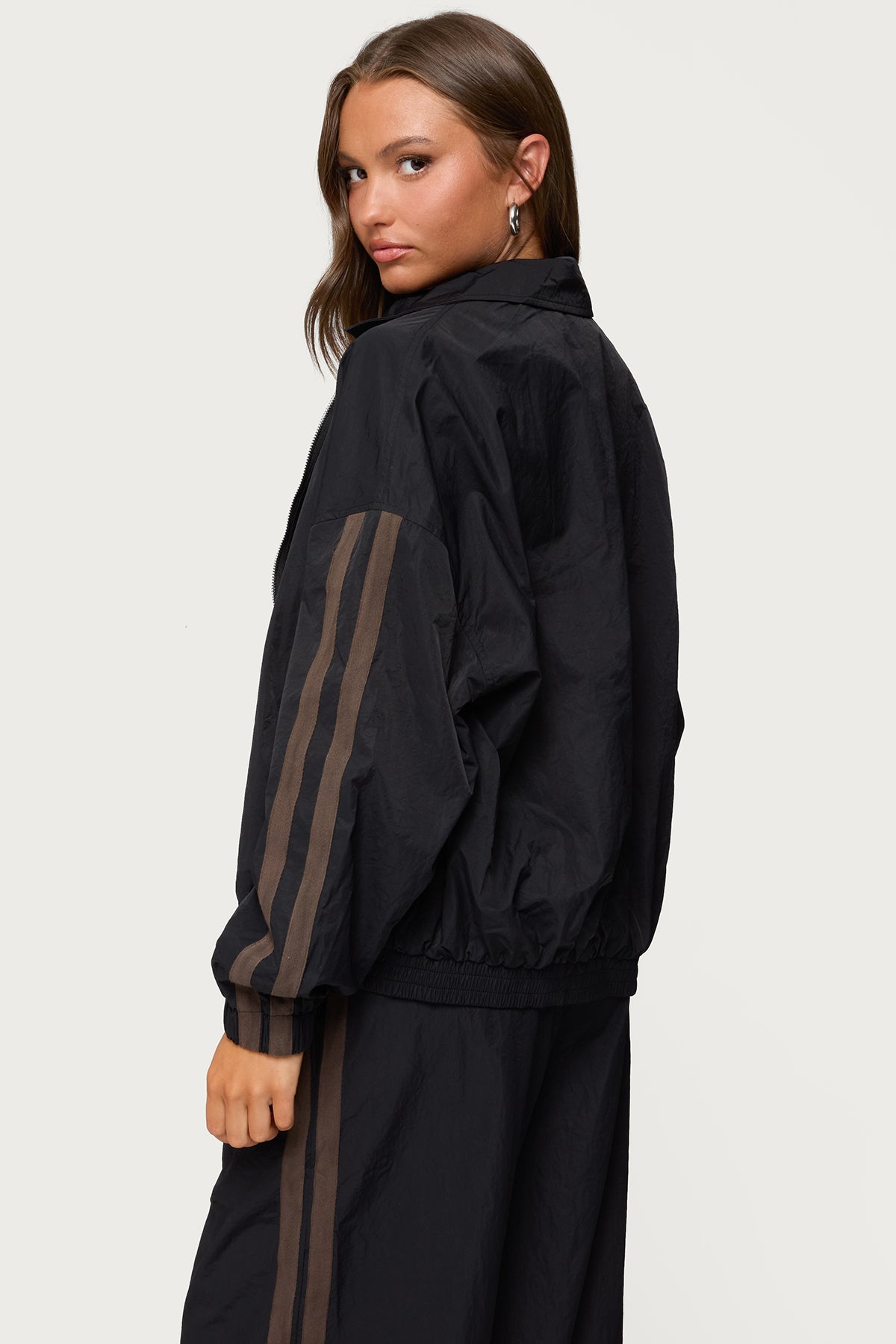 Kieran Stripey Nylon Track Jacket - Image 5