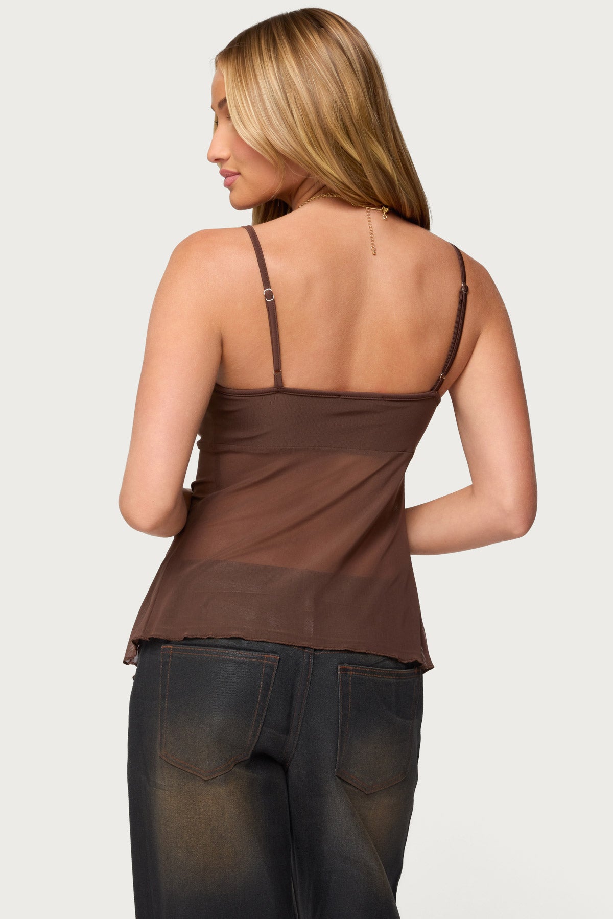 Reeve Split Front Sheer Mesh Top - Image 4