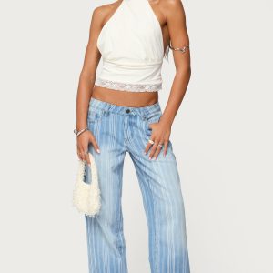Tera Striped Low Rise Jeans