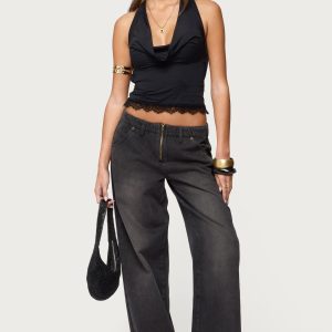 Aliyah Zip Low Rise Jeans