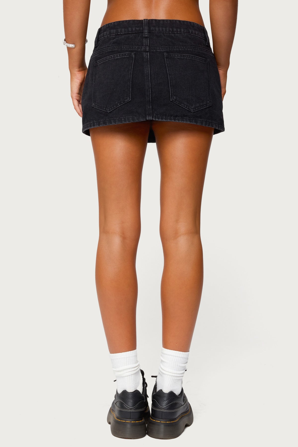 Ziggie Tie Front Denim Mini Skort - Image 5