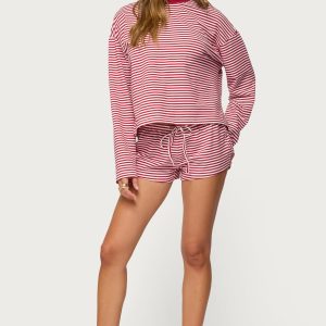 Jainee Striped Drawstring Shorts