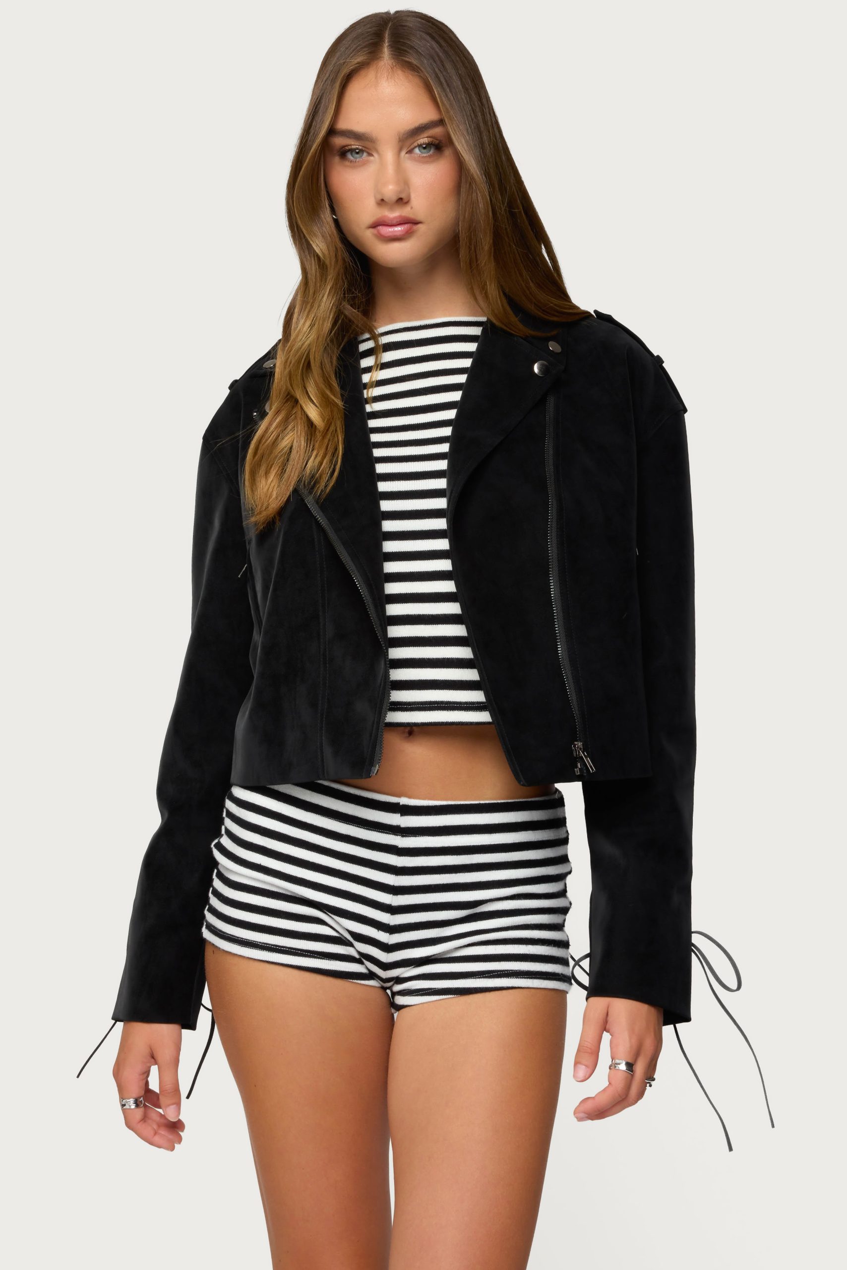 Ryder Faux Suede Biker Jacket - Image 3