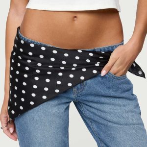 Polka Dot Satin Effect Belt