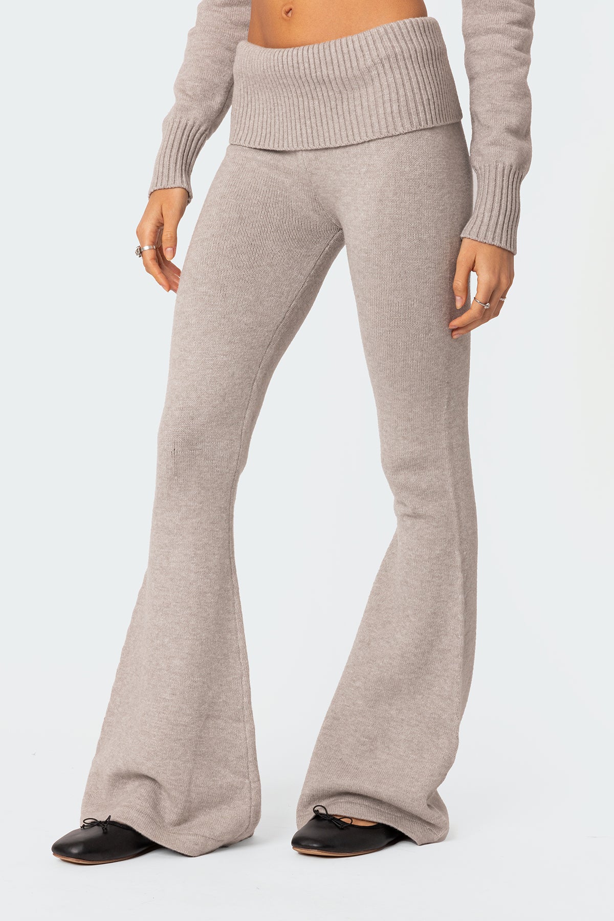 Desiree Knitted Low Rise Fold Over Pants - Image 3