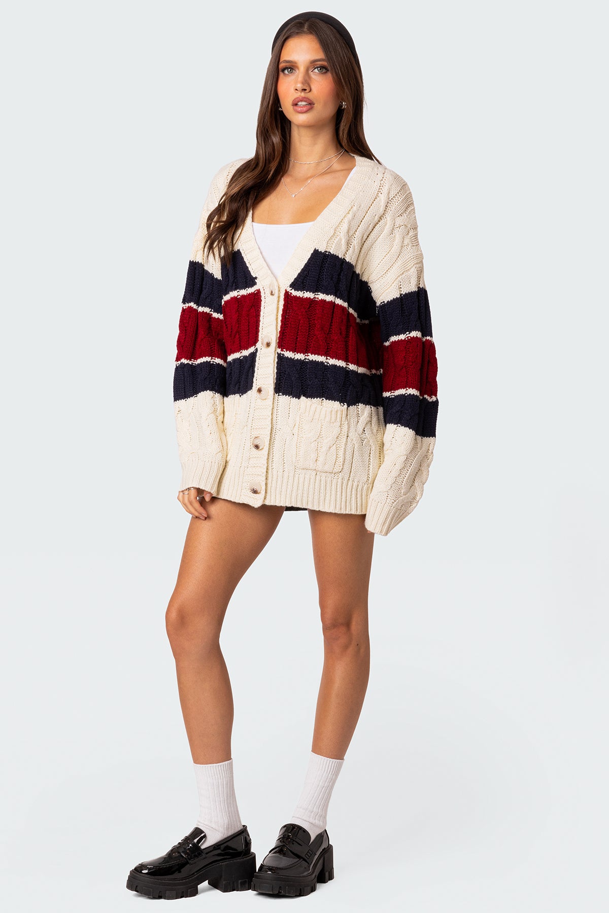 Tinsley Oversized Cable Knit Cardigan - Image 3