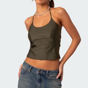 Sara Back Cut Out Halter Top