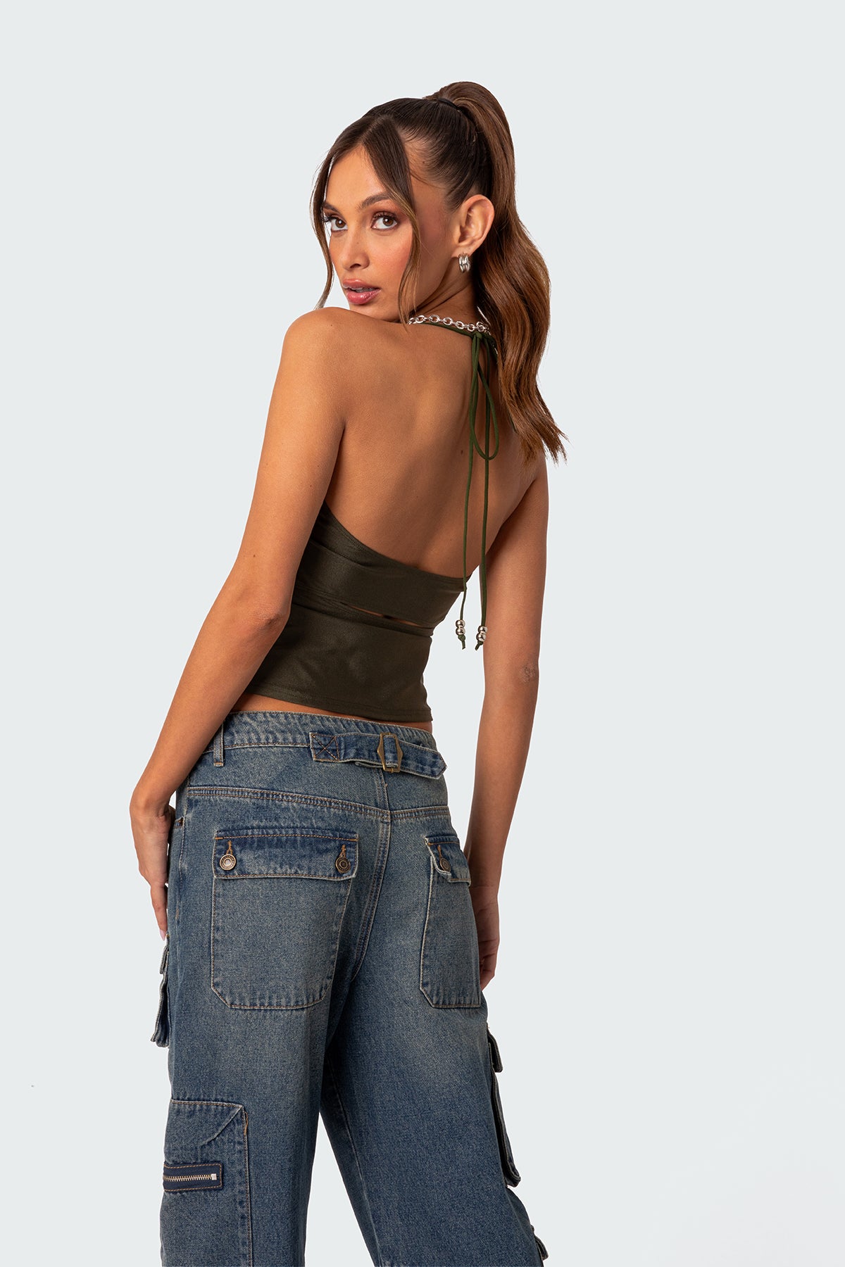 Sara Back Cut Out Halter Top - Image 4