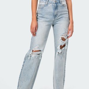 Wide Or Die Ripped Jeans