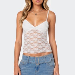 Eira Sheer Lace Tank Top
